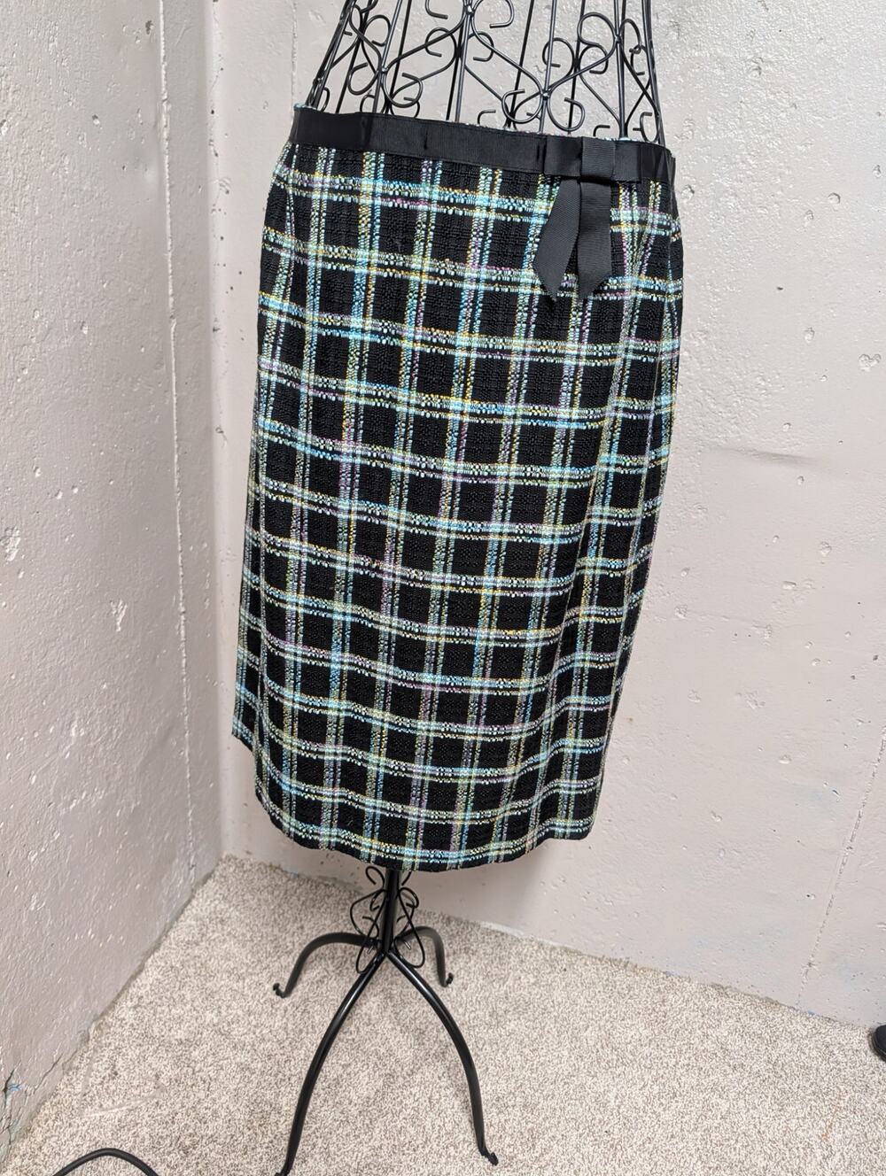 Plaid multicolor high waist mini skirt Bow Detail Preppy Clueless Academia